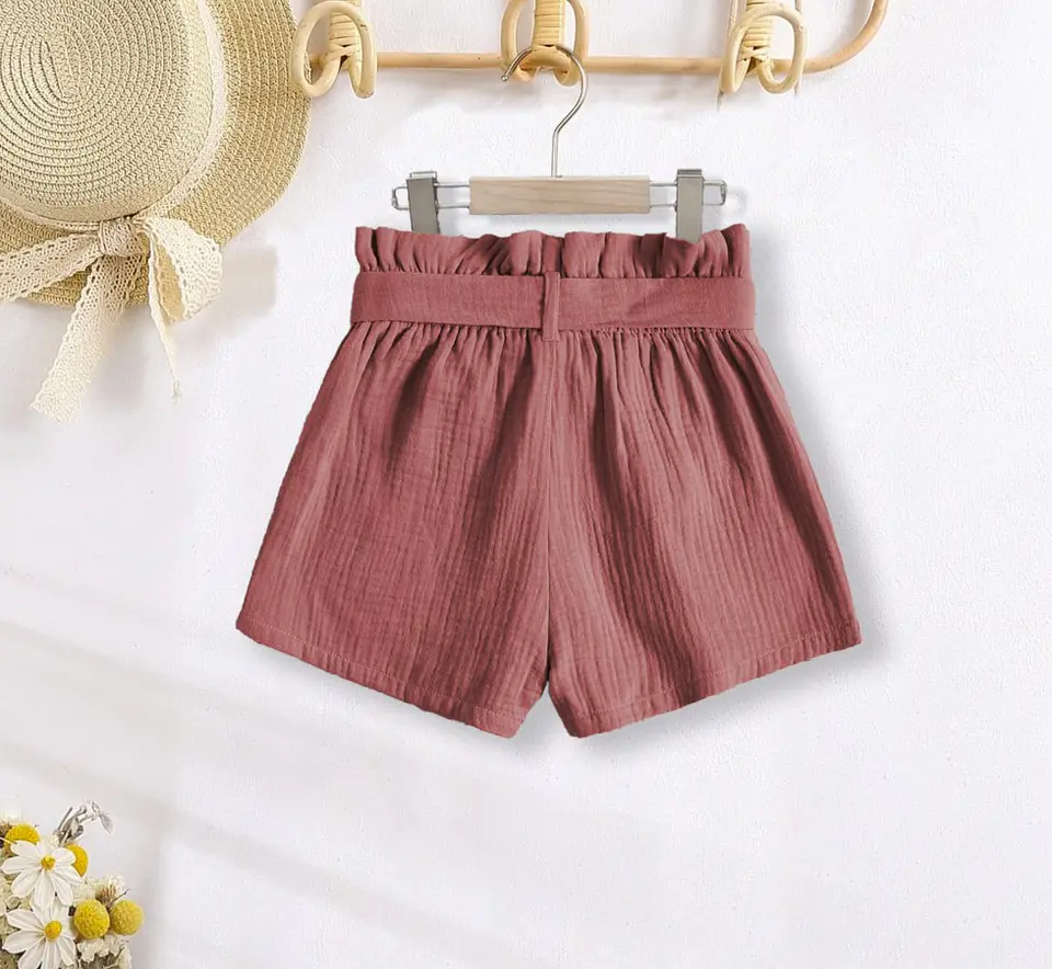 Girls Paperbag Waist Shorts Sewing Pattern 3