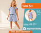 Girls Flutter Sleeve Top and Ruffle Shorts Set Sewing Pattern - thumbnail 1