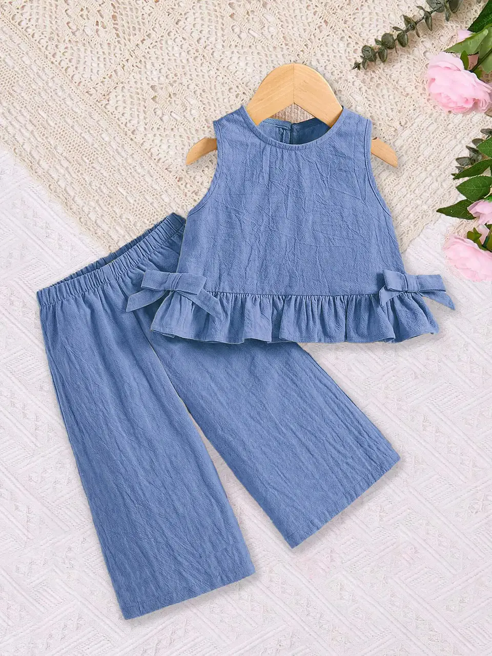 Girls Peplum Top and Wide Leg Pants Set Sewing Pattern 2