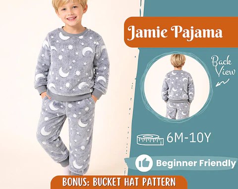 Kids Fleece Pajama Set Sewing Pattern