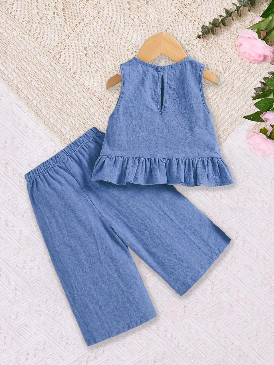 Girls Peplum Top and Wide Leg Pants Set Sewing Pattern 3