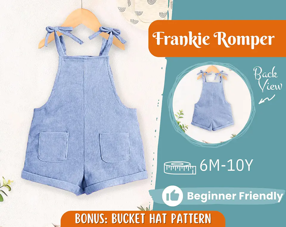 Kids Overall Shorts Sewing Pattern 1