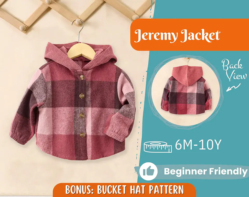 Children's Hooded Shacket Sewing Pattern 1
