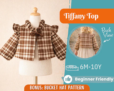 Girls Ruffle Collar blouse Sewing Pattern