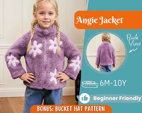Girls Zip-Up Fleece Jacket Sewing Pattern