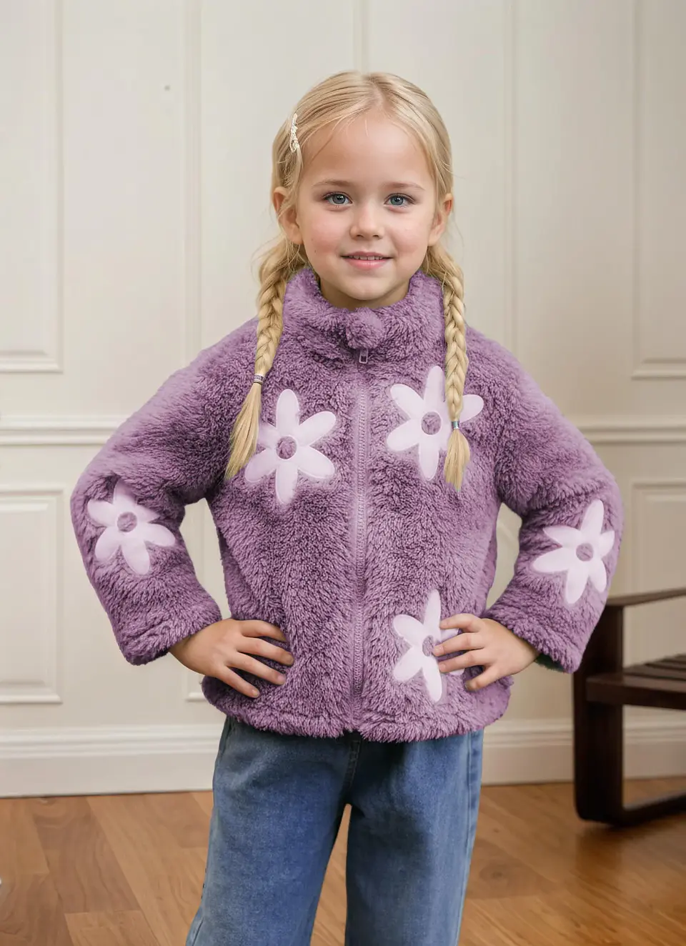 Girls Zip-Up Fleece Jacket Sewing Pattern 2