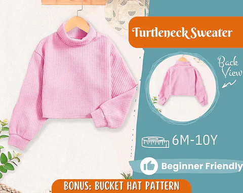 Girls Mock Neck Sweatshirt Sewing Pattern