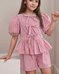 Girls Bow Front Peplum Top Sewing Pattern - thumbnail 2