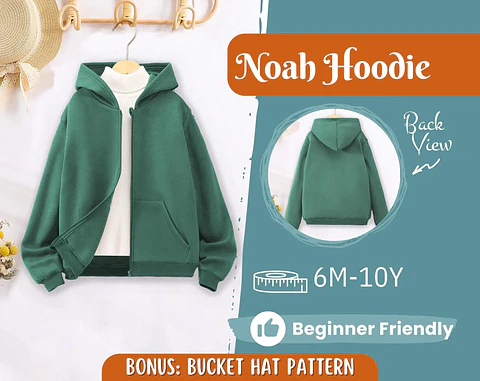 Kids Zip-Up Hoodie Sewing Pattern