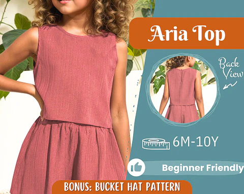 Summer Tank Top Sewing Pattern for Kids