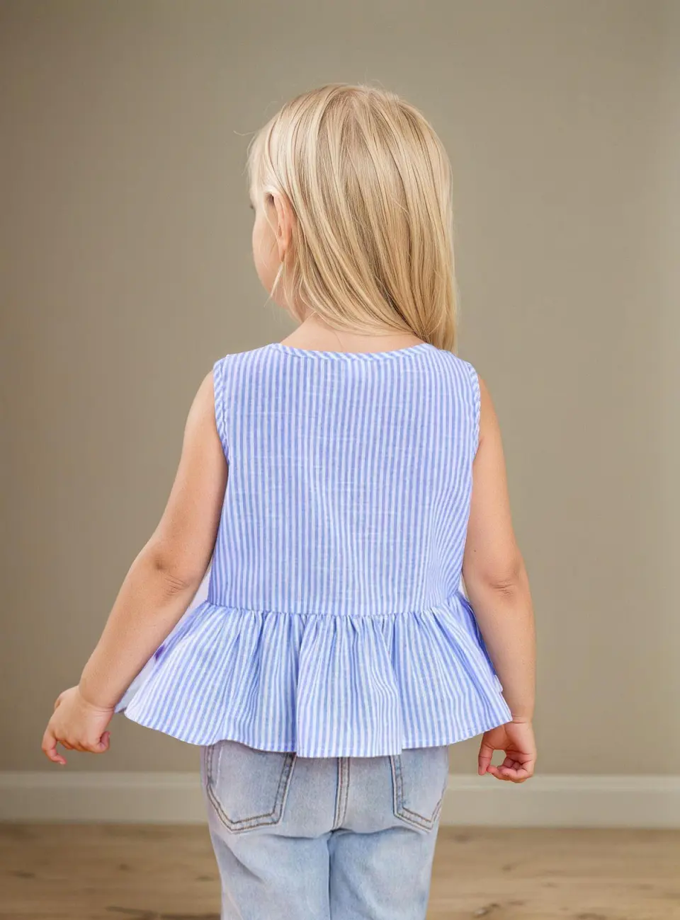 Girls Bow Front Peplum Top Sewing Pattern 4