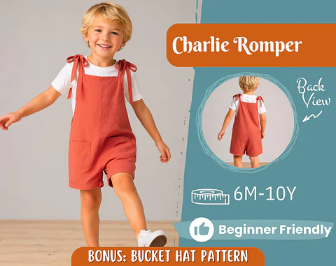 Kids Tie Shoulder Romper Sewing Pattern
