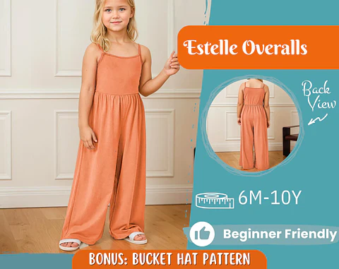 Girls Wide Leg Jumpsuit Sewing Pattern