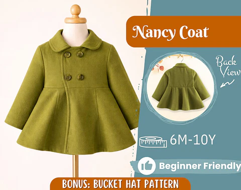 Girls Double Breasted Coat Pattern