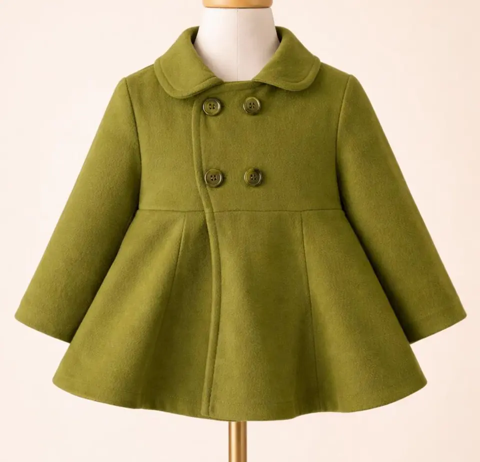 Girls Double Breasted Coat Pattern 3