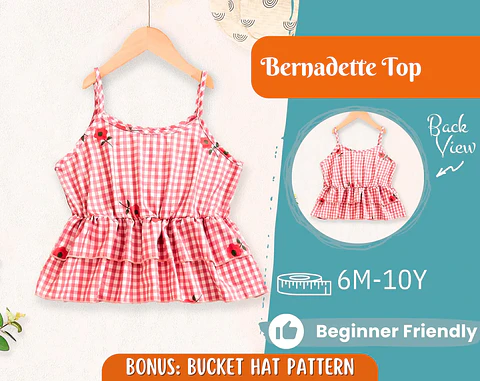 Girls Tiered Cami Top Sewing Pattern