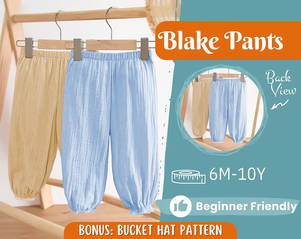 Kids Balloon Pants Sewing Pattern 1