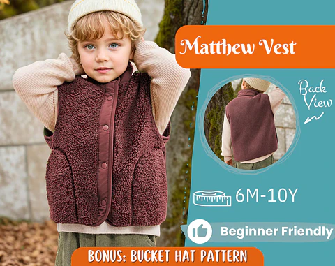Snap Front Fleece Vest Pattern