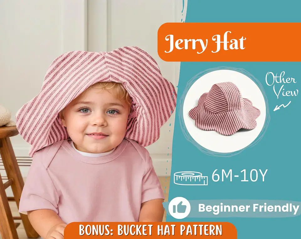 Wide Brim Baby Hat Pattern 1