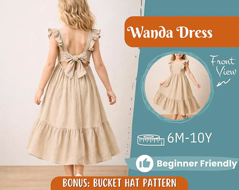 Open Back Ruffle Dress Sewing Pattern