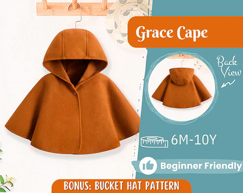Capelet, Cape Sewing Pattern for Kids