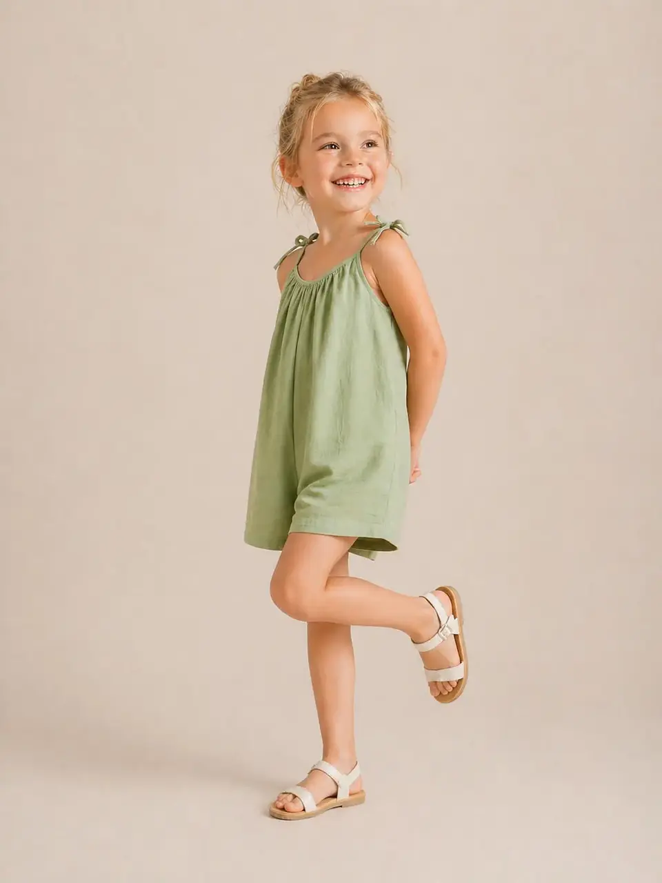 Girls Tie Shoulder Romper Sewing Pattern 5