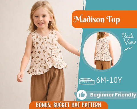 Girls Peplum Top Sewing Pattern
