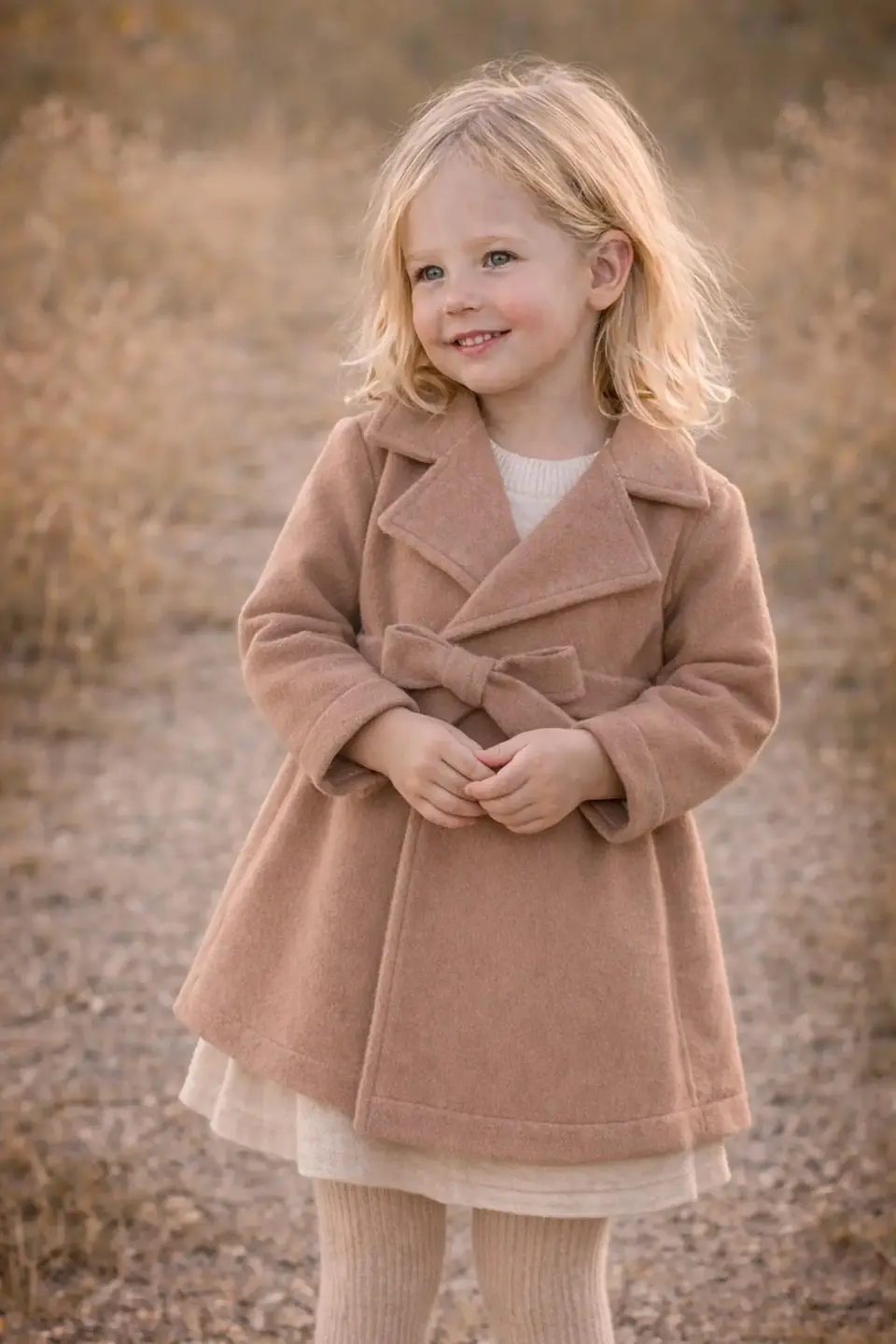 Girls Belted Coat Sewing Pattern 3