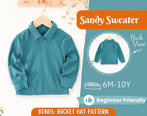Kids Quarter-Zip Pullover Sewing Pattern