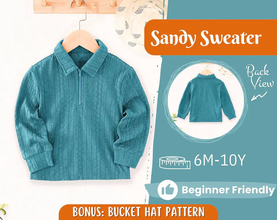 Kids Quarter-Zip Pullover Sewing Pattern 1