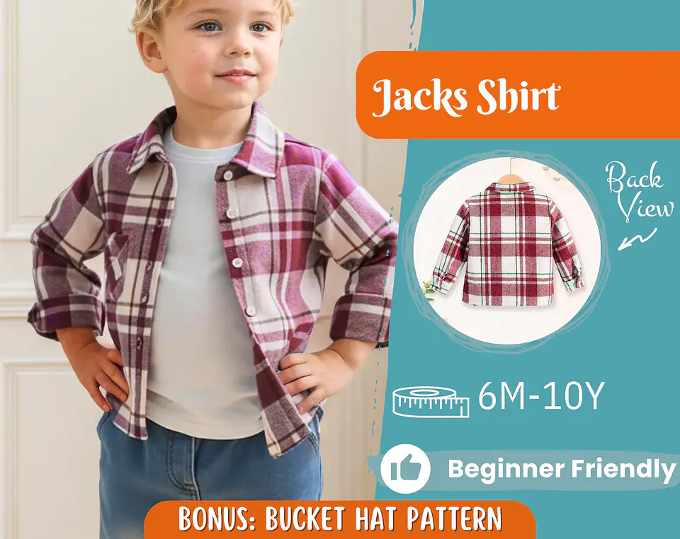 Boys Button-Up Shirt Sewing Pattern 1