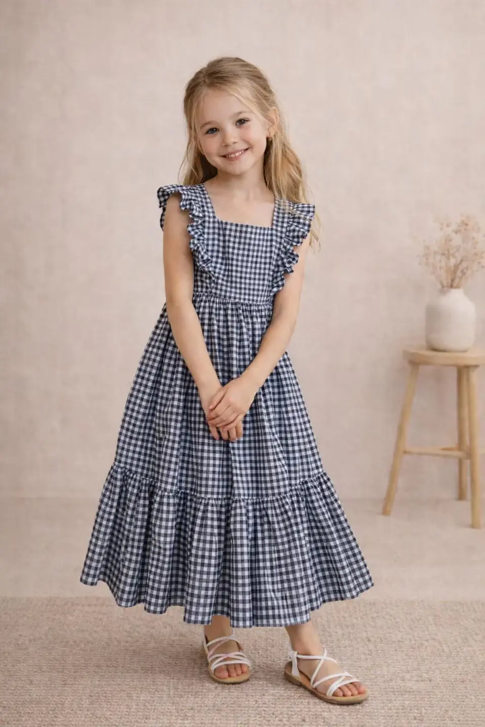 Girls Open Back Ruffle Dress Sewing Pattern 2