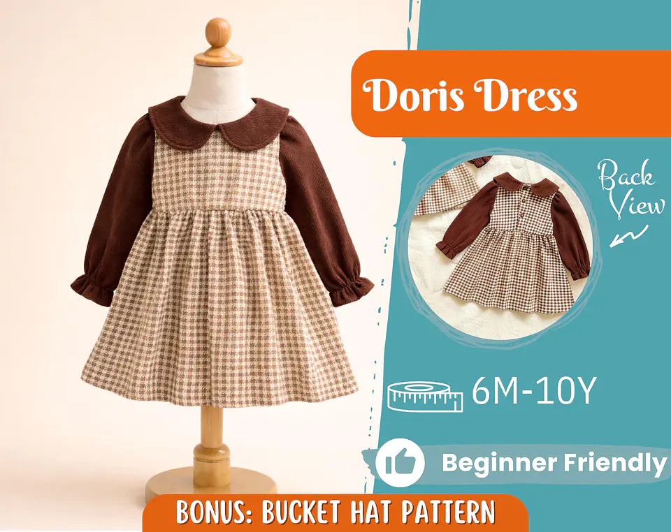 Vintage Children's Dress Sewing Pattern for Kids 1