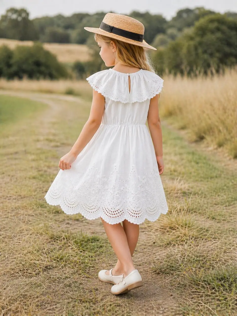 Girls Eyelet Collar Dress Sewing Pattern 2