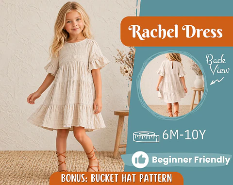 Girls Smocked Tiered Dress Sewing Pattern