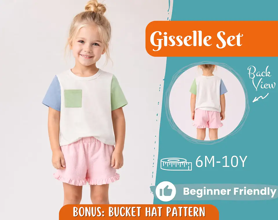 Kids T-Shirt & Ruffle Shorts Sewing Pattern 1
