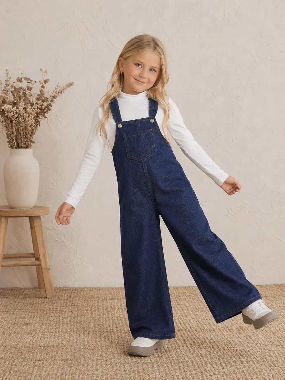 Girls Wide Leg Overalls Sewing Pattern 5