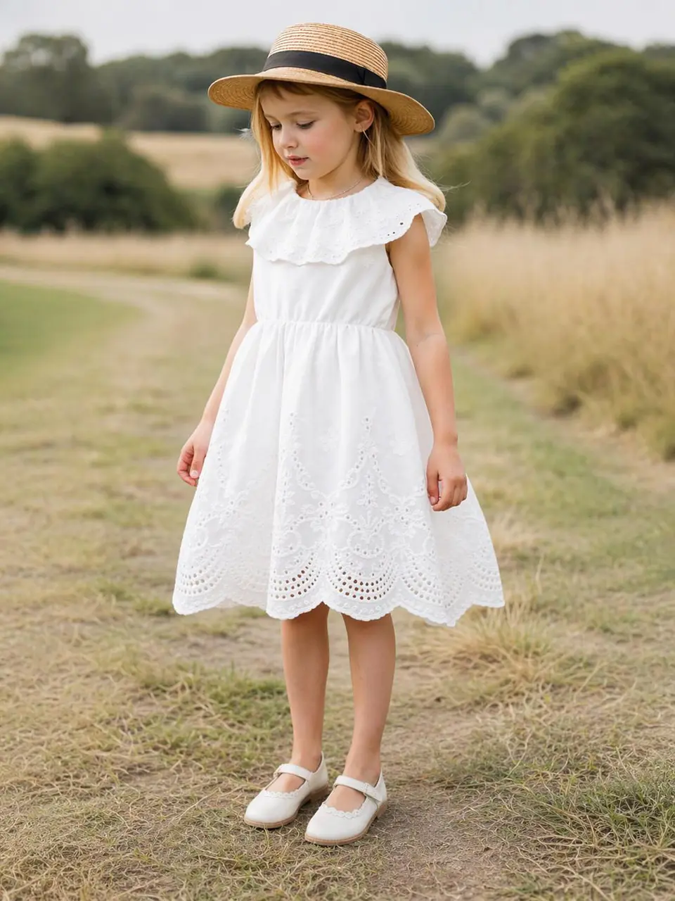 Girls Eyelet Collar Dress Sewing Pattern 4