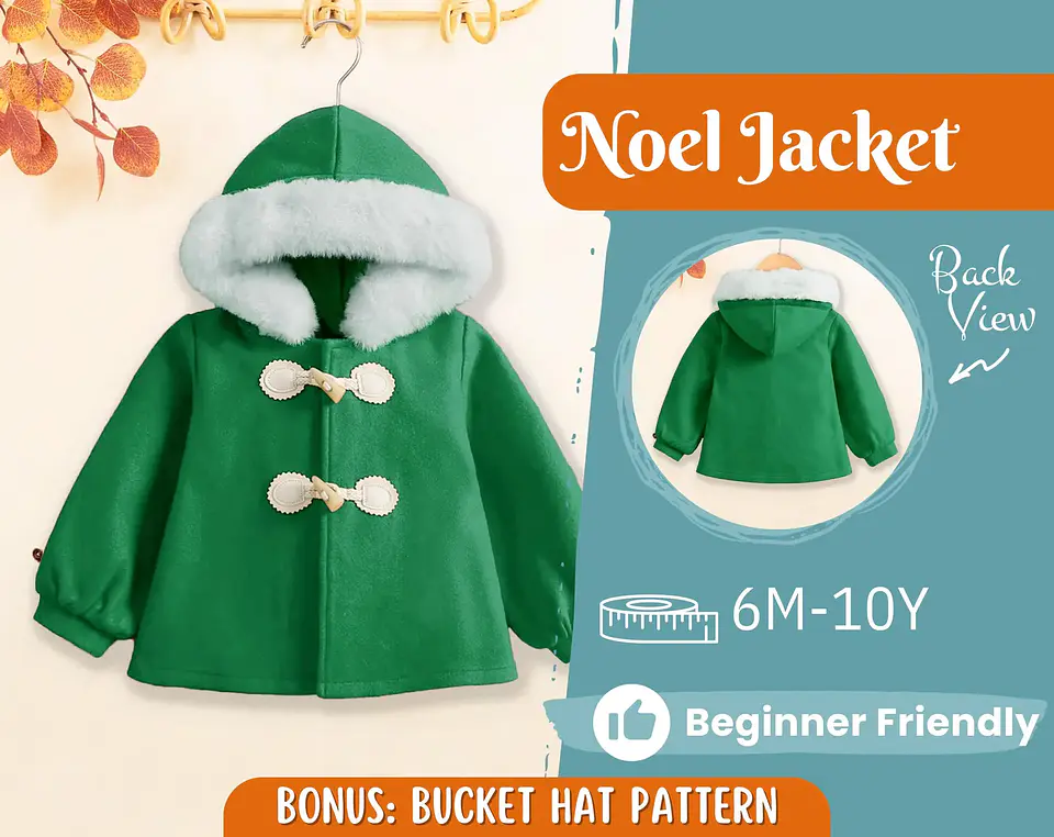 Kids Hooded Toggle Coat Sewing Pattern 1