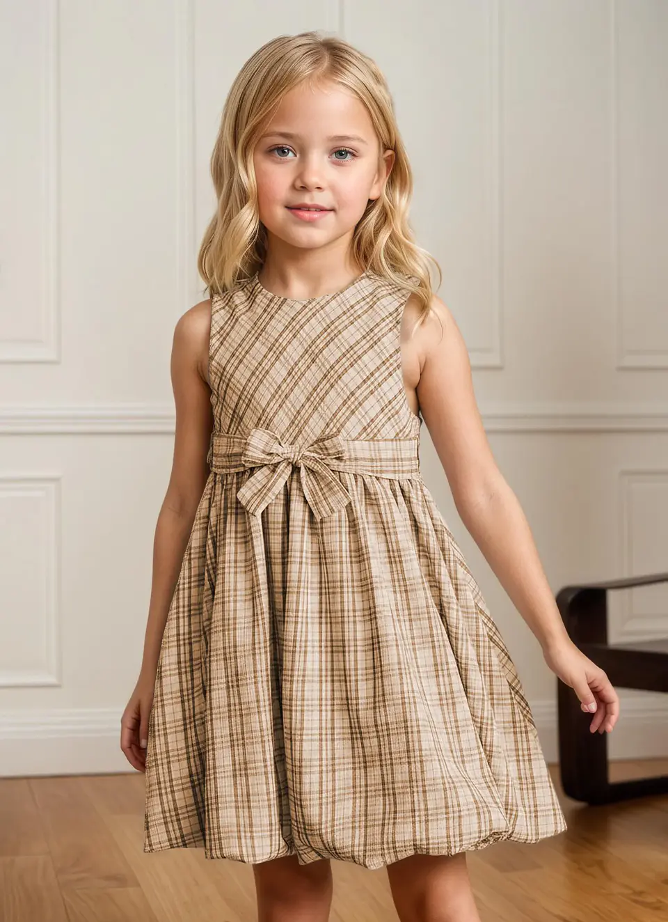 Girls Empire Waist Bow Dress Sewing Pattern 2