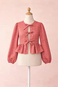 Girls Bow Front Peplum Top Sewing Pattern - thumbnail 2