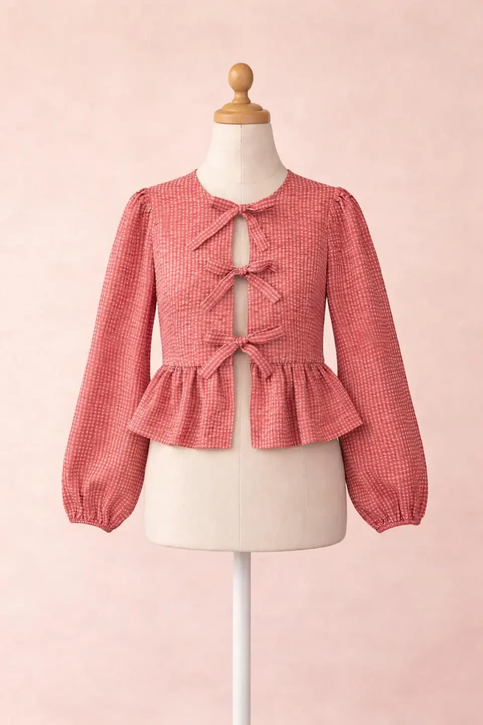 Girls Bow Front Peplum Top Sewing Pattern 2