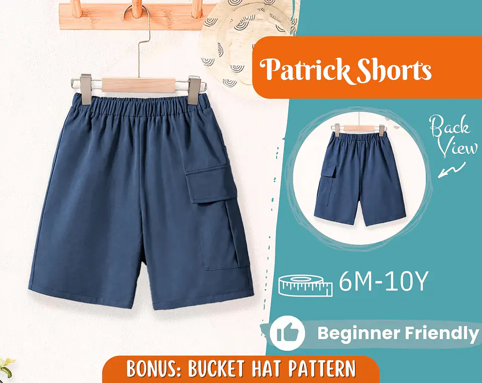 Kids Cargo Shorts Sewing Pattern 1
