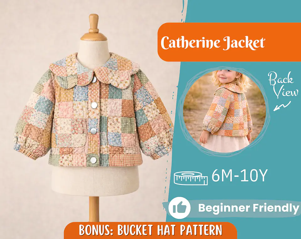 Quilted Jacket Sewing Pattern for Kids 1
