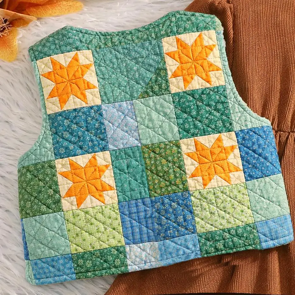 Girls Quilted Patchwork Vest Sewing Pattern 2