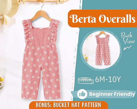 Girls Ruffle Strap Jumpsuit Sewing Pattern