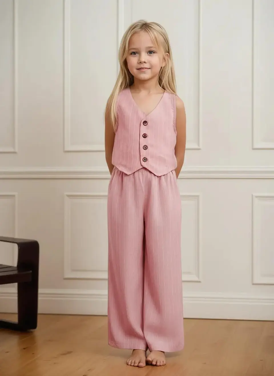 Girls Button Front Vest Sewing Pattern 3