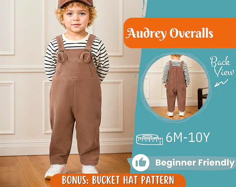 Kids Bear Overalls Sewing Pattern