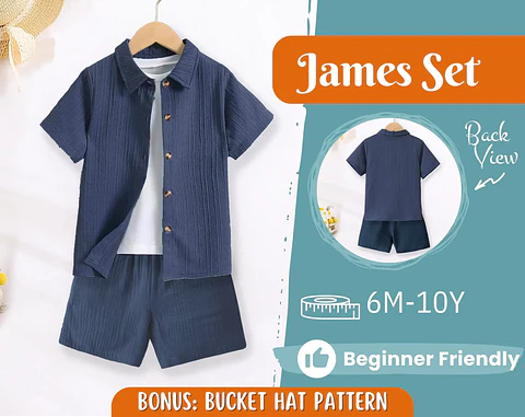 Kids Shirt & Shorts Sewing Pattern PDF