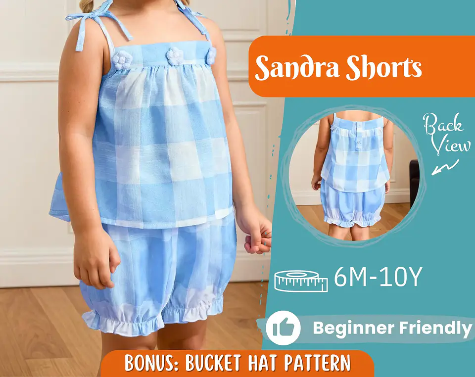 Girls Short Bloomers Sewing Pattern 1